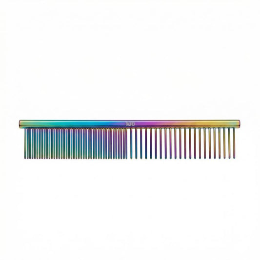 TAURO PRO LINE professional two-density grooming comb for coat grooming and shaping, stainless steel, 11 cm, 16 mm pins