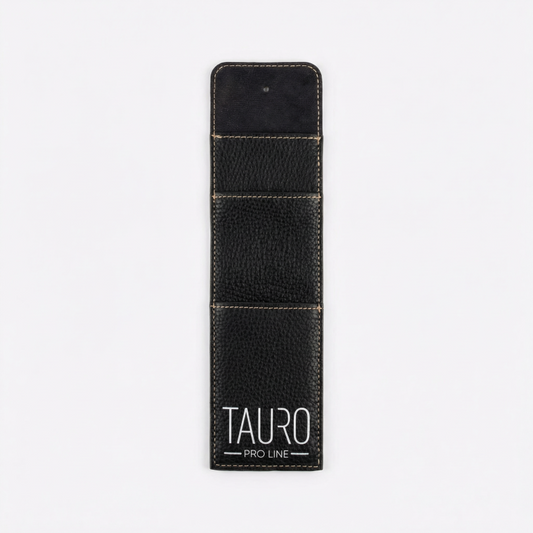 TAURO PRO LINE professional natural leather groomer tool holder, black, 24 × 5 cm