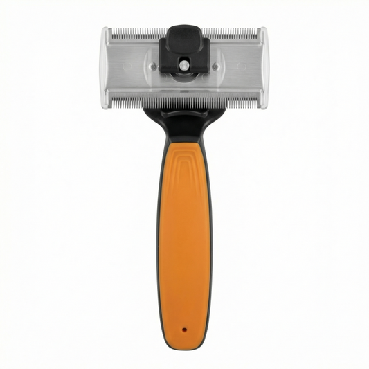 TAURO pet coat care undercoat comb with rotating stainless steel teeth, size M