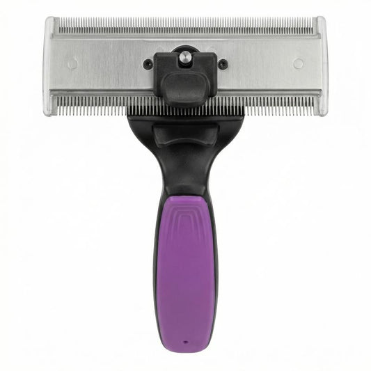 TAURO pet coat care undercoat comb with rotating stainless steel teeth, size L