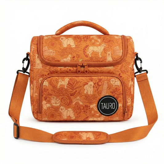 TAURO grooming bag, themed design, universal, with adjustable strap, orange, 25x30.5x18.5 cm