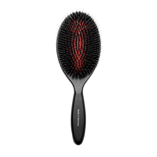 Tauro Pro Line Brush, beech wood, 16 mm boar bristles with nylon teeth, black, oval shape