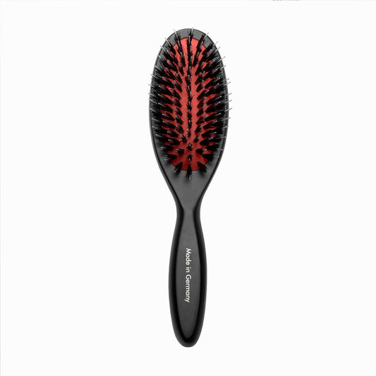 Tauro Pro Line Brush, beech wood, 16 mm boar bristles with nylon teeth, black, oval shape