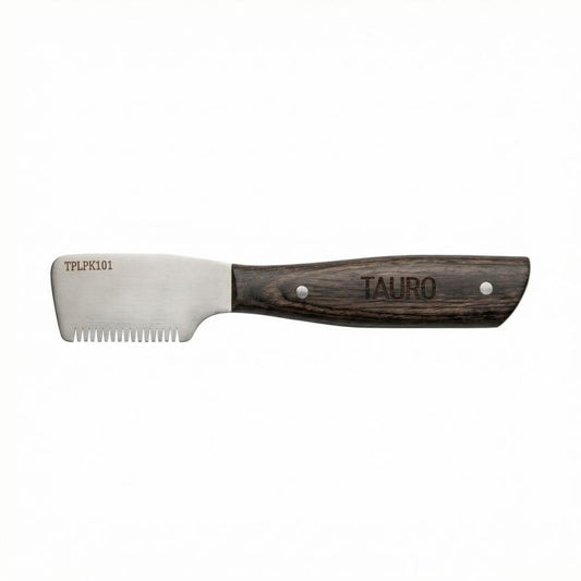 TAURO PRO LINE professional stripping knife with medium-density pins, wooden handle, 16 cm