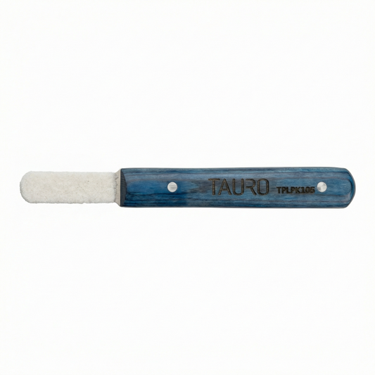TAURO PRO LINE professional stripping tool with stone, blue handle, 14 cm