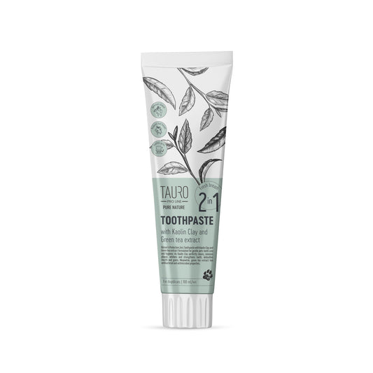 Tauro Pro Line Pure Nature toothpaste with white clay (kaolin), zeolite and  green tea extract for dogs and cats