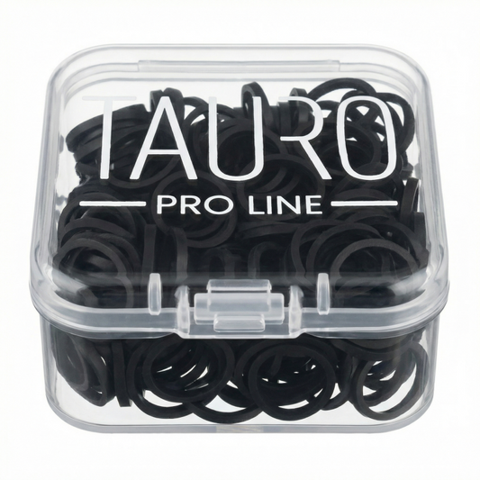 TAURO PRO LINE professional coat grooming bands, black, 0.85 cm diameter, 150 pcs