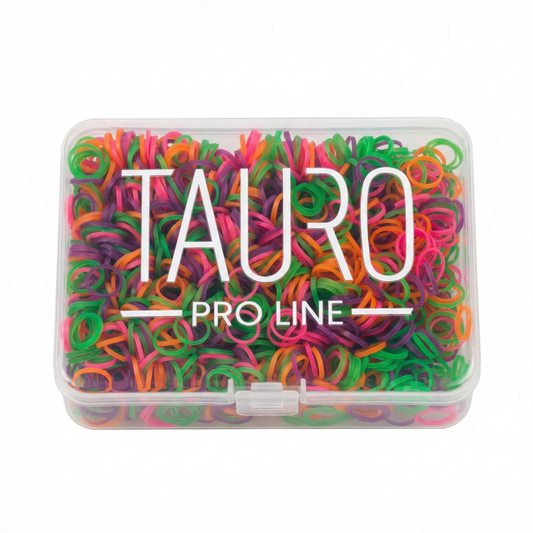 TAURO PRO LINE professional coat grooming bands, assorted colors, 0.85 cm diameter, 1200 pcs