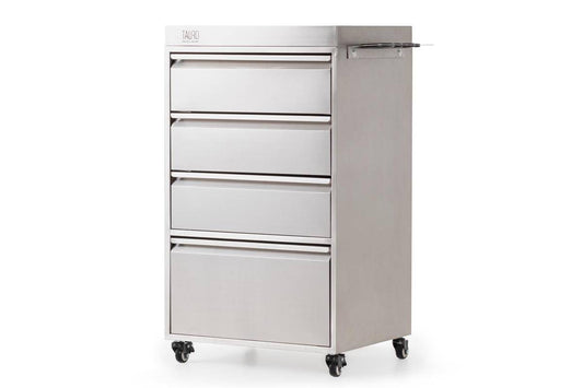 TAURO PRO LINE stainless steel cabinet with tool holder and wheels