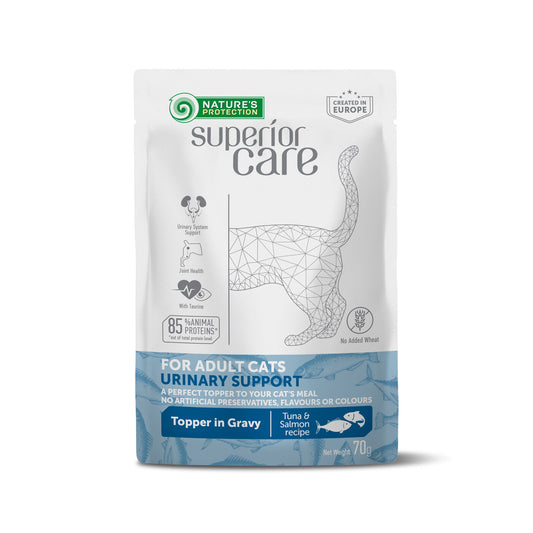 Nature's Protection Superior Care wet food supplement with tuna and salmon for the healthy urinary system support of adult cats of all breeds