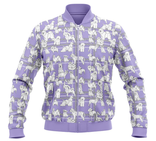 World Dog Show sweater with zipper, purple, with puppy appliquķs