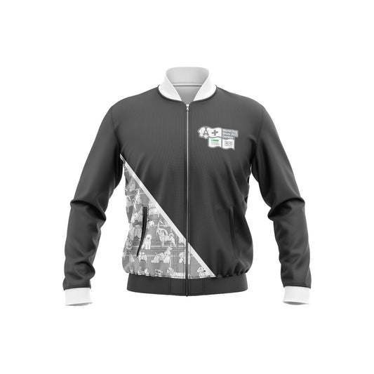 World Dog Show sweater, grey, with QR code