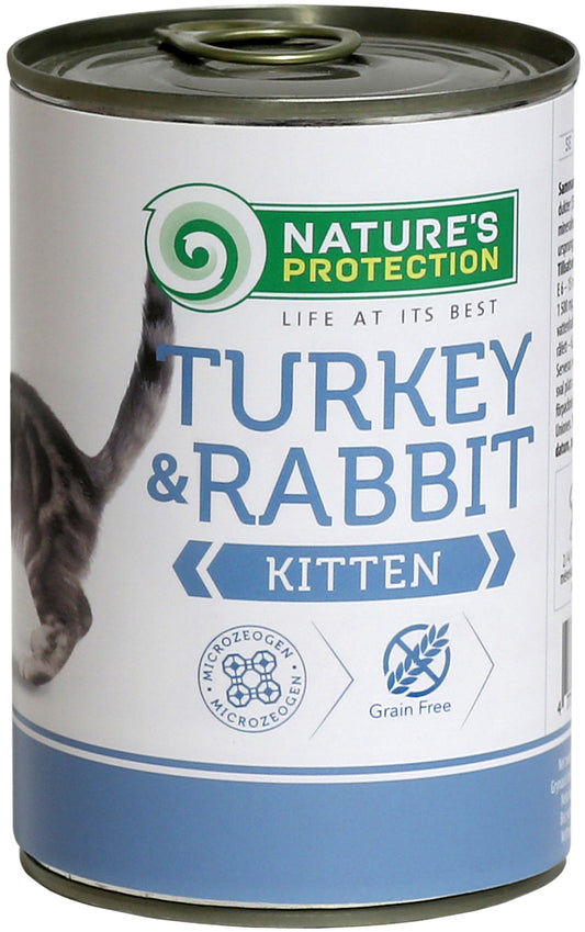 Nature's Protection dåsemad til junior katte med kalkun og kanin