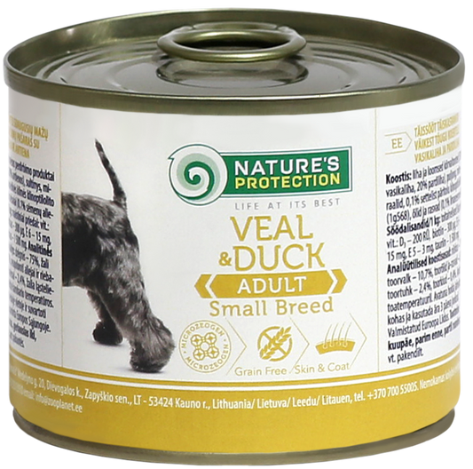 Nature's Protection Adult Small Breed Veal & Duck canned food for dogs