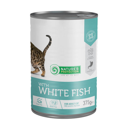 Nature's Protection dåsemad til voksne katte med hvid fisk