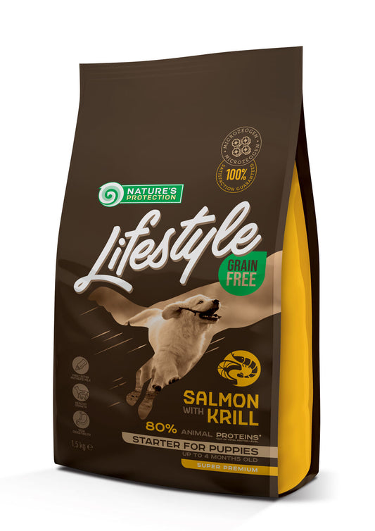 Nature’s Protection Lifestyle Grain Free Salmon with Krill Starter All Breeds