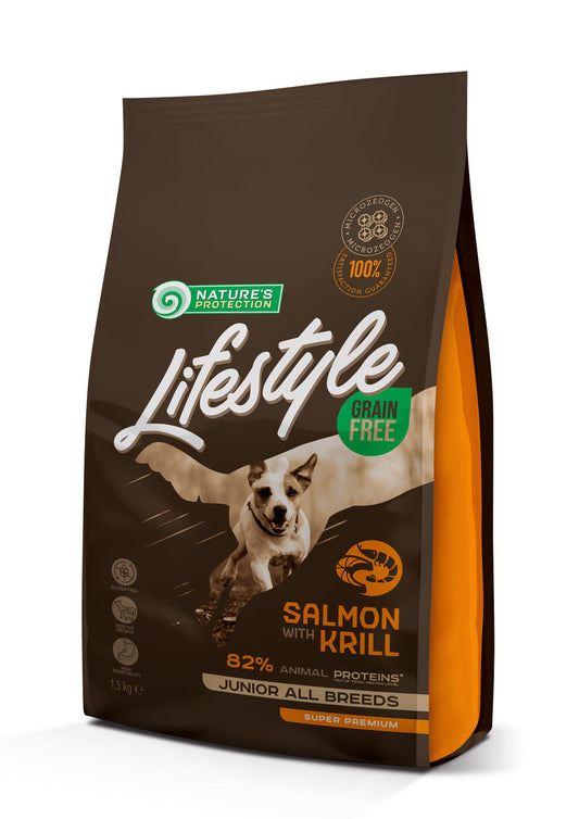 Nature’s Protection Lifestyle Grain Free Salmon with Krill Junior All Breeds